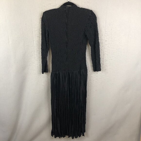 Vintage Rubina Dress Womens Small Black Lace Pleats Fairy Whimsigoth  Feminine - Picture 2 of 16
